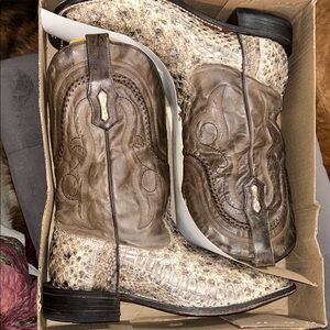 Exotic Genuine Eastern Diamondback Rattlesnake / Leather Men's Western Boots